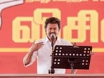 Tamilaga Vettri Kazhagam (TVK) chief Vijay addresses a party meeting. 

(PTI Photo)(PTI02_23_2026_000134B)(PTI03_01_2026_000526B)