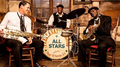 House band the Preservation All-Stars play a show in Preservation Hall. (Go USA) House band the Preservation All-Stars play a show in Preservation Hall. (Go USA)