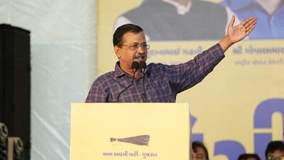 AAP national convenor Arvind Kejriwal addresses party workers during a regional booth conference in Surat, Gujarat. AAP national convenor Arvind Kejriwal addresses party workers during a regional booth conference in Surat, Gujarat.