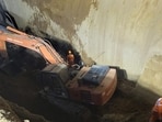 Gurugram, India-March 10, 2026: Teams from the NDRF, Fire Department, and Police conducted a rescue operation in Sidhrawali construction site after a soil wall collapsed on the worker, seven workers died in this incident and 4 other injured, in Gurugram, India, on Tuesday, 10 March 2026. Gurugram, India-March 10, 2026: Teams from the NDRF, Fire Department, and Police conducted a rescue operation in Sidhrawali construction site after a soil wall collapsed on the worker, seven workers died in this incident and 4 other injured, in Gurugram, India, on Tuesday, 10 March 2026.
