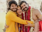 Anand Deverakonda posted a video of Rashmika Mandanna and Vijay Deverakonda dancing with him. 
