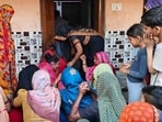 Family members mourn the passing of Naina in Agra on Wednesday. (HT Photo)
