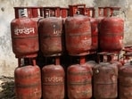 Empty LPG cyclinders are stored at a gas agency amid supply disruptions following the US-Israeli conflict with Iran, in Noida, India, on March 11, 2026. (Reuters)