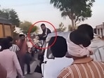 Screen grab of the viral video of the clash. (HT) Screen grab of the viral video of the clash. (HT)
