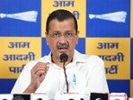 Arvind Kejriwal speaks during a press conference in New Delhi.