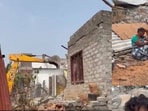 ఖమ్మం భూదాన్ భూమిలో ఇళ్ల కూల్చివేత(ఫైల్ ఫొటో)