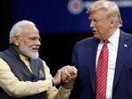 File image: Prime Minister Narendra Modi and Donald Trump shake hands after introductions during the "Howdi Modi" event. (AP)