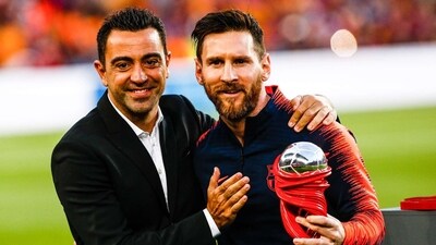 Xavi Hernandez and Lionel Messi. (X images) Xavi Hernandez and Lionel Messi. (X images)