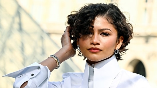 Zendaya looks ethereal in the white bridal-gown inspired dress. (AFP)