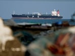 An LPG gas tanker at anchor as traffic is down in the Strait of Hormuz, amid the U.S.-Israeli conflict with Iran, in Shinas, Oman, March 11, 2026.