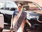 New Delhi: BJP MP Kangana Ranaut during the second part of Budget session of Parliament, in New Delhi, Tuesday, March 10, 2026. (PTI Photo/Salman Ali)(PTI03_10_2026_000059A)