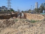 Missing stormwater drains and pending desilting reported across several sectors and major roads as civic bodies continue pre monsoon works. (Parveen Kumar/HT)