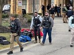 Law enforcement respond to a call at Temple Israel synagogue on Thursday, March 12, 2026, in West Bloomfield Township