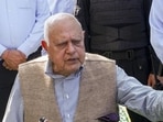 National Conference president Farooq Abdullah addressing a press conference at his residence in Jammu on Thursday. (PTI Photo)