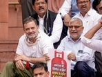Rahul Gandhi wears 'Konyak Naga ornaments' as opposition MPs stage a protest over 'LPG shortage' at the Parliament in New Delhi. Rahul Gandhi wears 'Konyak Naga ornaments' as opposition MPs stage a protest over 'LPG shortage' at the Parliament in New Delhi.