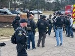 Law enforcement respond to a call at Temple Israel synagogue on Thursday, March 12, 2026, in West Bloomfield Township