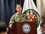 Admiral Brad Cooper during a joint press conference.