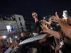 Balendra Shah greets supporters in Damak, Nepal, after his election as Nepal’s next prime minister. Balendra Shah greets supporters in Damak, Nepal, after his election as Nepal’s next prime minister.