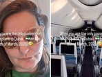 Marina Gilla was the only passenger on a flight to Dubai from Riga earlier this week 