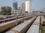 Long-distance trains are parked at the Chhatrapati Shivaji Maharaj Terminus (CSMT) in Mumbai on February 1, 2026. (Photo by Punit PARANJPE / AFP) Long-distance trains are parked at the Chhatrapati Shivaji Maharaj Terminus (CSMT) in Mumbai on February 1, 2026. (Photo by Punit PARANJPE / AFP)