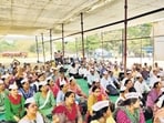 Contract teachers protest at Azad Maidan over delay in job regularisation Contract teachers protest at Azad Maidan over delay in job regularisation
