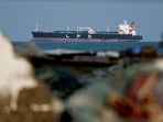 An LPG gas tanker at anchor in Shinas, Oman, as traffic is down in the Strait of Hormuz amid the US-Israeli conflict with Iran. 