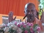 Uttar Pradesh chief minister Yogi Adityanath addressing an event in Lucknow on March 13. (HT photo)
