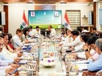 Chief Minister Mohan Yadav during meetings with Union ministers in New Delhi on proposals related to farm procurement, crop insurance and rural development in Madhya Pradesh. The discussions covered mustard price support and implementation of central schemes in the state.