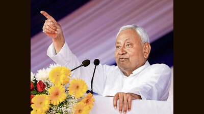 Bihar CM Nitish Kumar addresses a Jan Samwad programme during his Samriddhi Yatra in Khagaria on Friday. (HT Photo) Bihar CM Nitish Kumar addresses a Jan Samwad programme during his Samriddhi Yatra in Khagaria on Friday. (HT Photo)