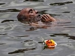 A-devotee-take-a-holy-dip-in-Ram-Kund-on-the-eve-of-the-flag-hoisting-of-Kumbh-Mela-in-Nashik-Arijit-Sen-HT-photo A-devotee-take-a-holy-dip-in-Ram-Kund-on-the-eve-of-the-flag-hoisting-of-Kumbh-Mela-in-Nashik-Arijit-Sen-HT-photo