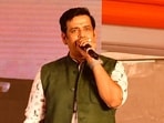 BJP MP from Gorakhpur and Bhojpuri film star Ravi Kishan in Prayagraj on Saturday (Sourced)