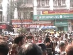 Clashes broke out between supporters of the ruling Trinamool Congress (TMC) and the Bharatiya Janata Party (BJP) at Girish Park. (ANI)