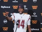 Former Washington Commanders quarterback Josh Johnson attends a news conference after a game against the Philadelphia Eagles Former Washington Commanders quarterback Josh Johnson attends a news conference after a game against the Philadelphia Eagles