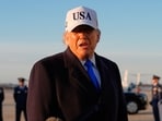 President Donald Trump speaks to reporters before he boards Air Force One. (AP Photo/Mark Schiefelbein)