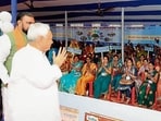 CM Nitish Kumar during his Yatra. (HT Photo)