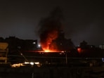 “We were sleeping and got up to the strike of a missile. The strike was strong,” said Mahmoud al-Muhtaseb, a neighbor.