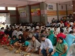Mahavir Trust runs the kitchen at Ayodhya’s Amawa Ram Mandir where 15,000 pilgrims are offered food three times a day (Sourced) Mahavir Trust runs the kitchen at Ayodhya’s Amawa Ram Mandir where 15,000 pilgrims are offered food three times a day (Sourced)