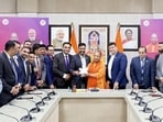 Members of the CHCC delegation with UP Chief Minister Yogi Adityanath during their meeting in Lucknow in January. (CHCC)