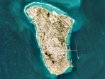 A satellite view of Iran's Kharg Island, which hosts the country's main crude export terminal and is responsible for the overwhelming majority of its oil shipments to the world, about 25 kilometres south of the mainland in the north of the Gulf, on March 2, 2026.