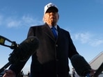 US President Donald Trump speaks to reporters before boarding Air Force One as he departs Joint Base Andrews in Maryland on March 13, 2026.