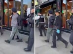 Visuals shared online show the owner of Rangrez being handcuffed and taken to a police van in London 