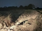 Cratered fields in Bhorumau, Palhri and Farrukhabad villages raise questions over monitoring. (HT)