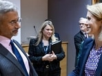 EAM Jaishankar meets the Vice-President of the European Commission Kaja Kallas in Brussels on Monday. (@DrSJaishankar X)