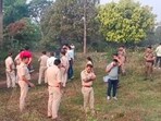 Encounter site where three associates of fugitive gangster Prince Khan were injured on Monday. (HT photo)