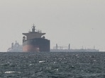 Tankers sail in the Gulf, near the Strait of Hormuz, as seen from northern Ras al-Khaimah, near the border with Oman’s Musandam governance, amid the US-Israeli conflict with Iran, in United Arab Emirates, March 11, 2026. 