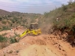 Officials said the action followed complaints about stone extraction in violation of Supreme Court orders banning illegal mining in the protected Aravalli range. (HT)
