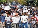 The UIET student’s murder at a concert in March 2025 had triggered angry protests on the campus. (HT File Photo)
