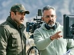 Salman Khan and Apoorva Lakhia on the sets of Maatrubhumi