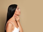 The thyroid is a gland that’s located in the front of the neck below the larynx  