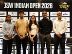 L-R: Manisha Malhotra, President of Inspire Institute of Sport, Ramit Tandon, Anahat Singh, Divyanshu Singh, CEO, JSW Sports, Mr. Darius Pandole, Vice Chairman, Squash Committee
